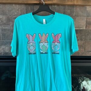 Bella Canvas Turquoise Tee with Gnome Print
